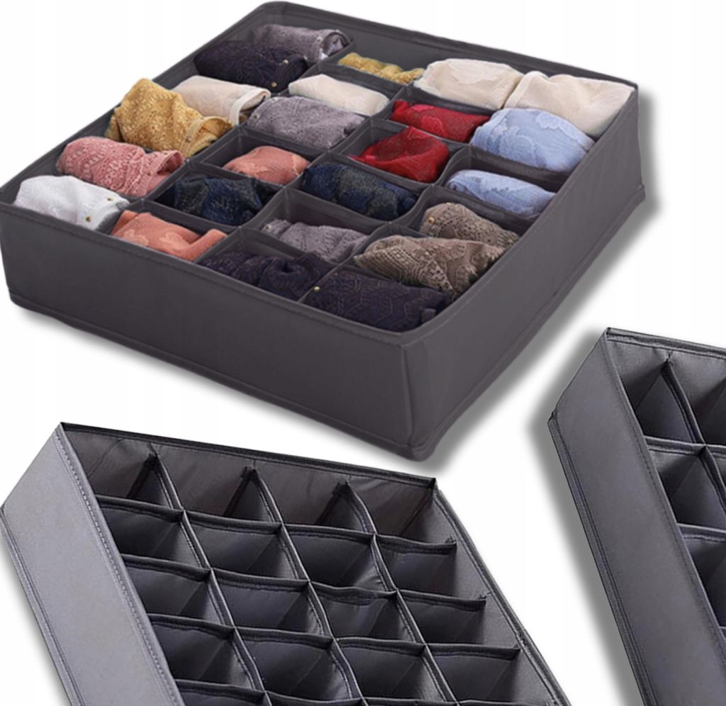 EDIBAZZAR | Kleider-Organizer, Schrank, Socken, Höschen, grau, geräumige Kleiderschränke