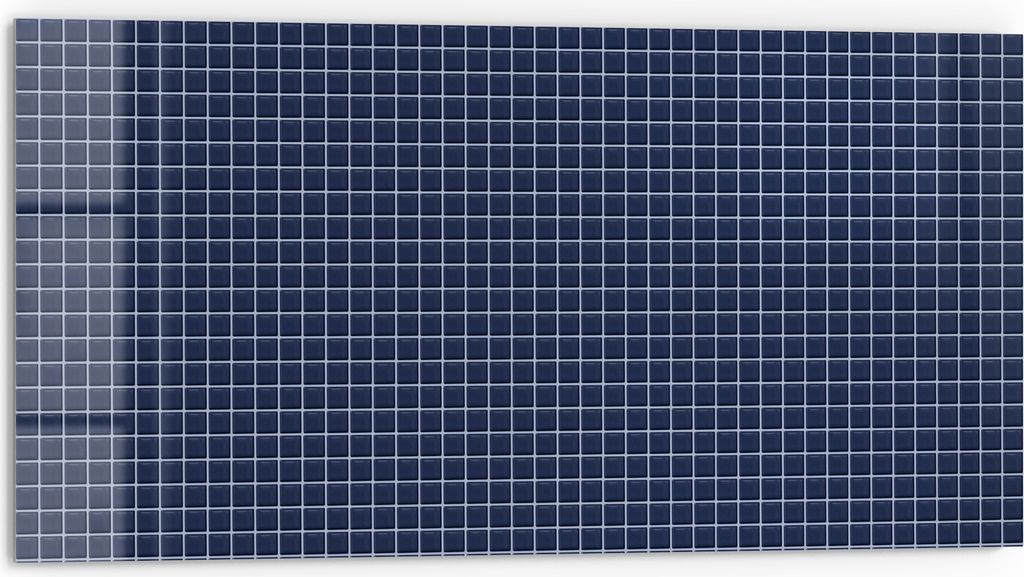 DEQORI Küchenrückwand Glas 80x40 cm 'Blauer Rhythmus' Spritzschutz Bad Rückwand Küche