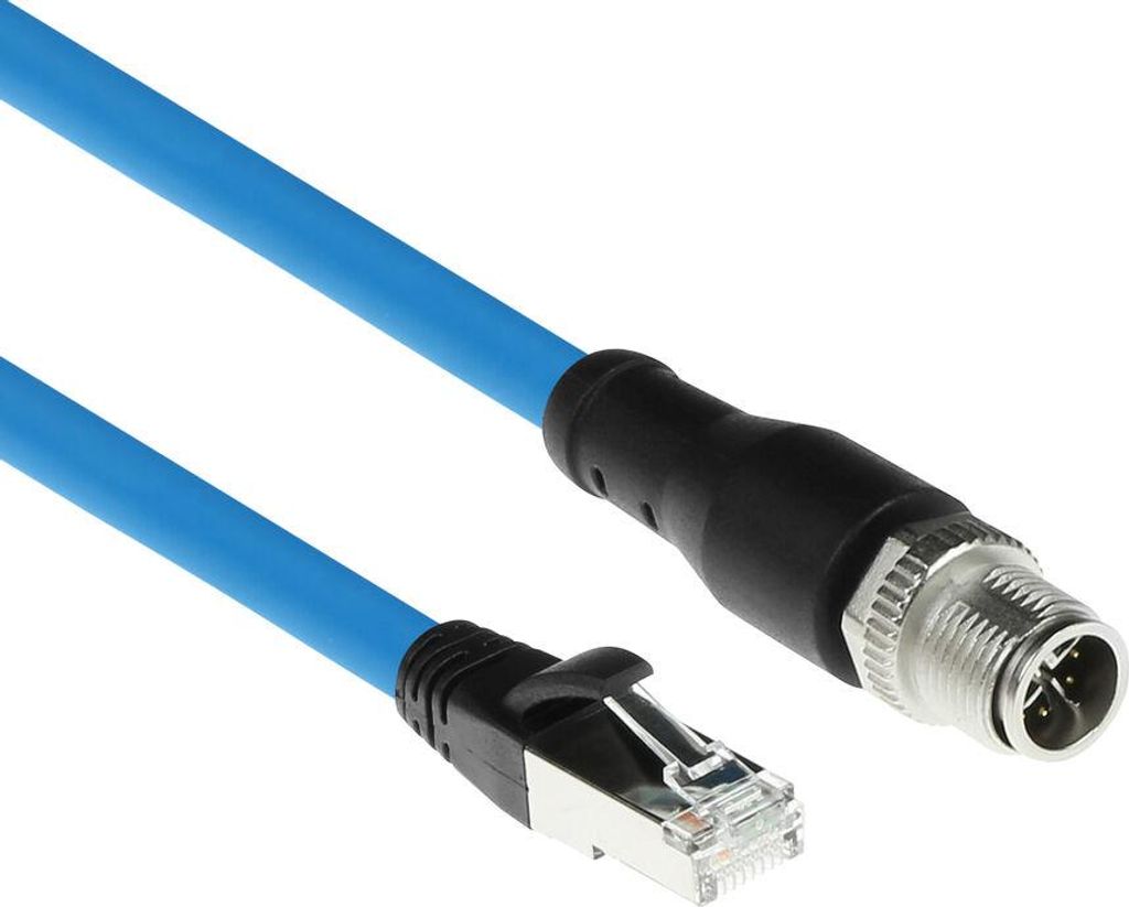 ACT Industrial 5,00 Meter Sensorkabel M12X 8-poliger Stecker auf RJ45, Superflex SF/UTP TPE Kabel, geschirmt (SC4902)