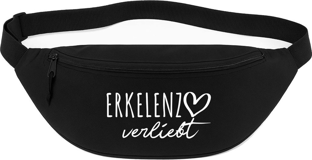Huuraa Bauchtasche Erkelenz verliebt 2,5 Liter Black Polyester Crossbody Bag Geschenkidee