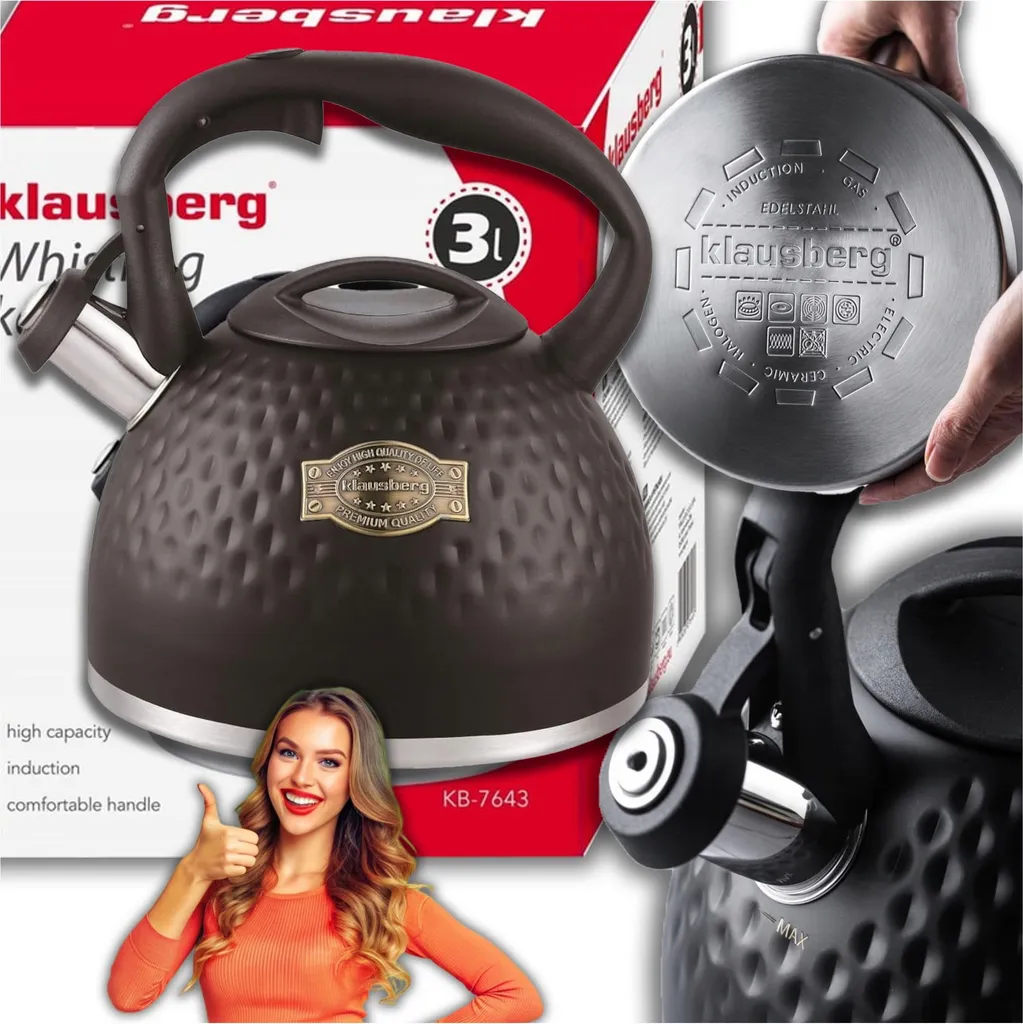 Klausberg - Bouilloire à induction, sifflante, en acier inoxydable - 3
