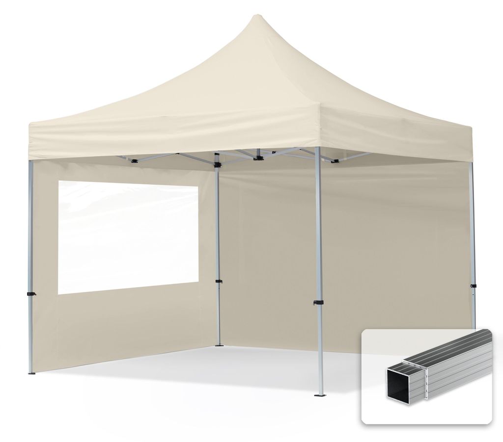 TOOLPORT 3x3m Aluminium Faltpavillon, inkl. 2 Seitenteile, Produktbild 