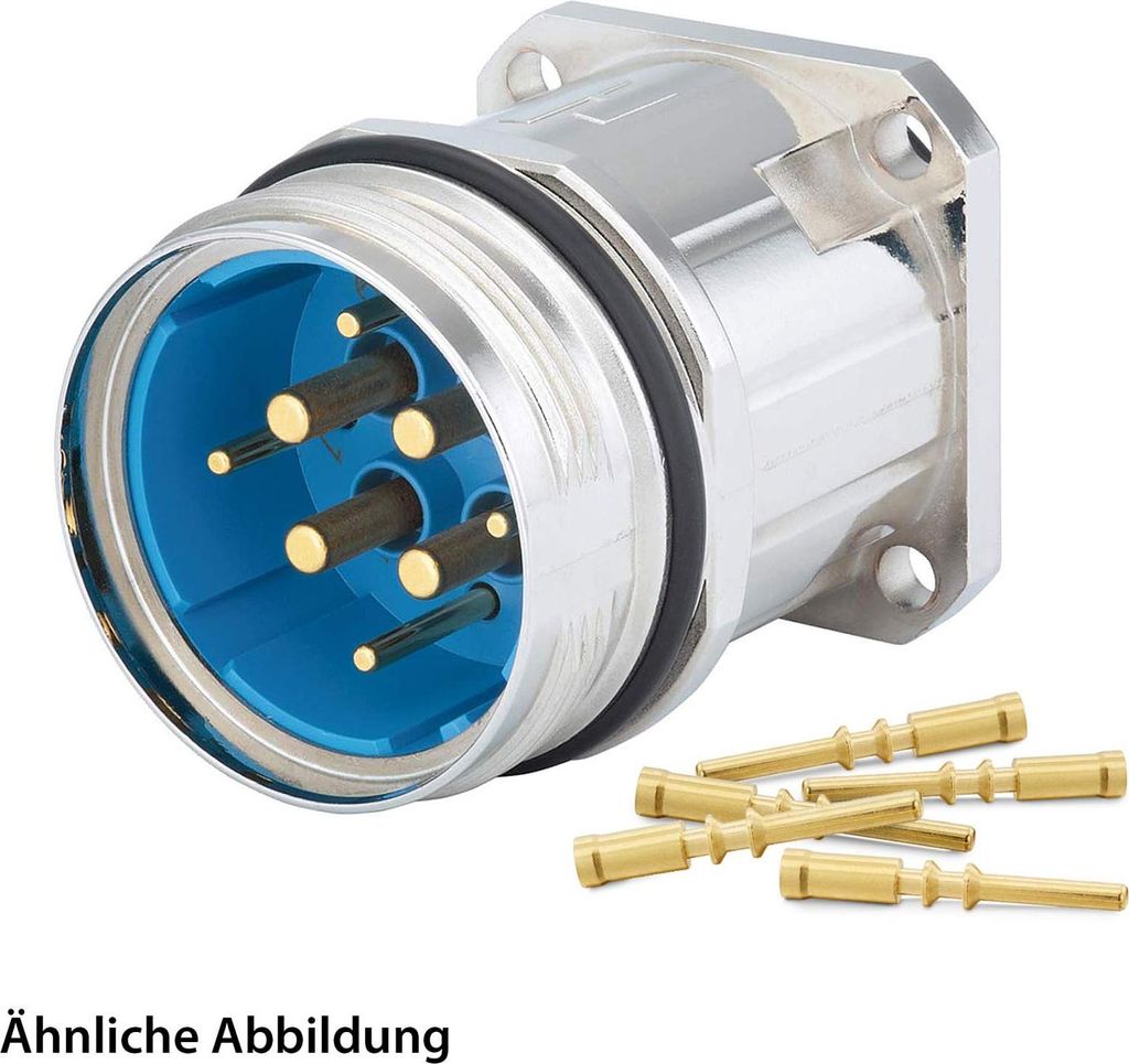 HUMMEL SET inkl. Kontakte M40 Leistung Gerätesteckverbinder, Crimpeinsatz gerade Polzahl 3+4+PE, Stift Vorderwand - 1