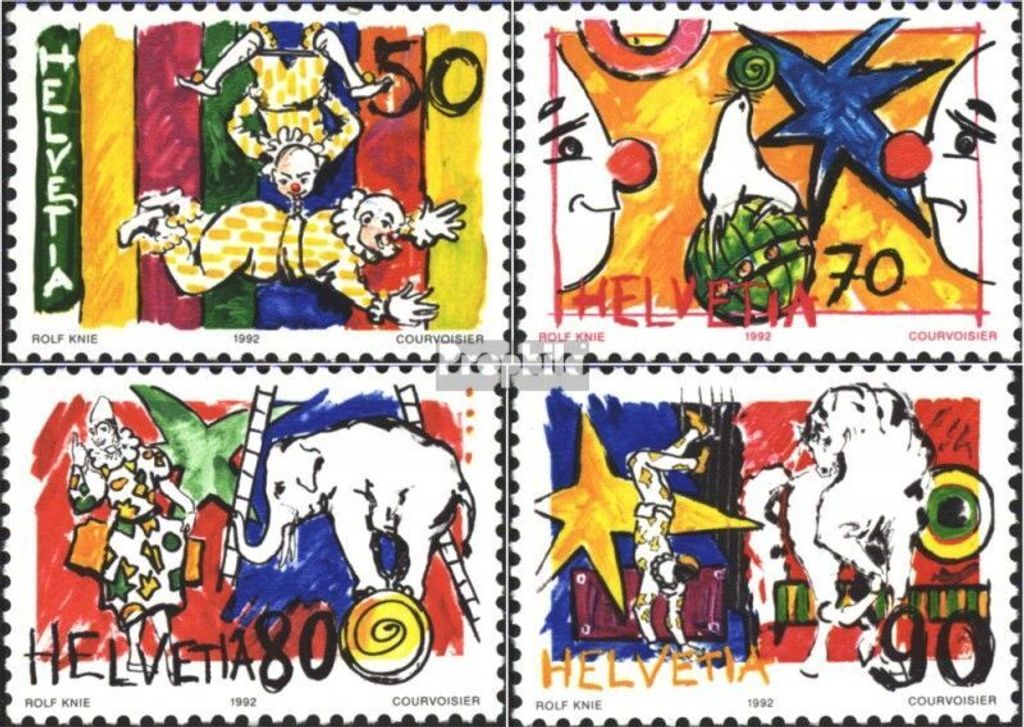 Briefmarken Schweiz 1992 Mi 1478-1481 (kompl.Ausg.) gestempelt Zirkuswelt