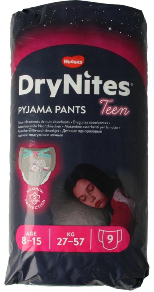 Huggies Drynites girl 8-15 jaar (9 stuks) Productafbeelding 