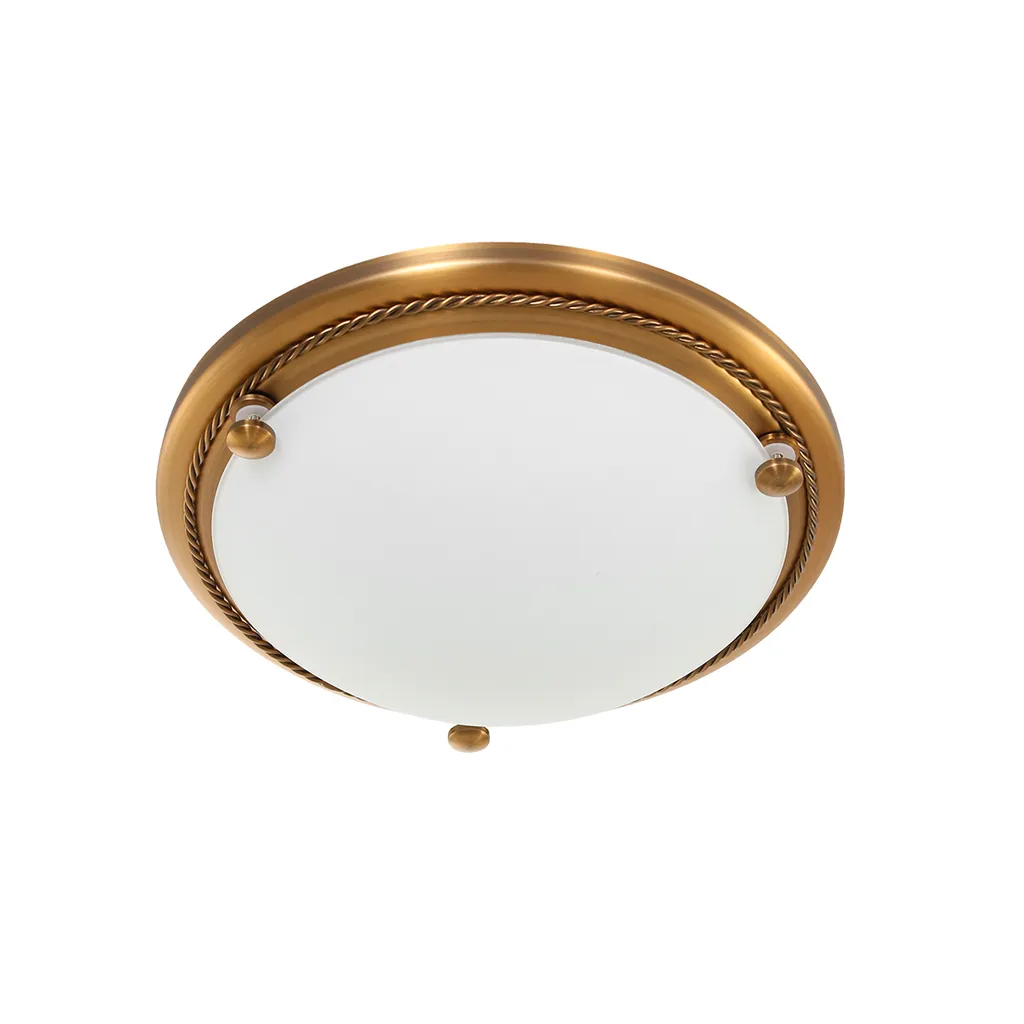 Plafonnier en métal bronze Ø 29cm verre satiné culot E27 Steinhauer 2785BR