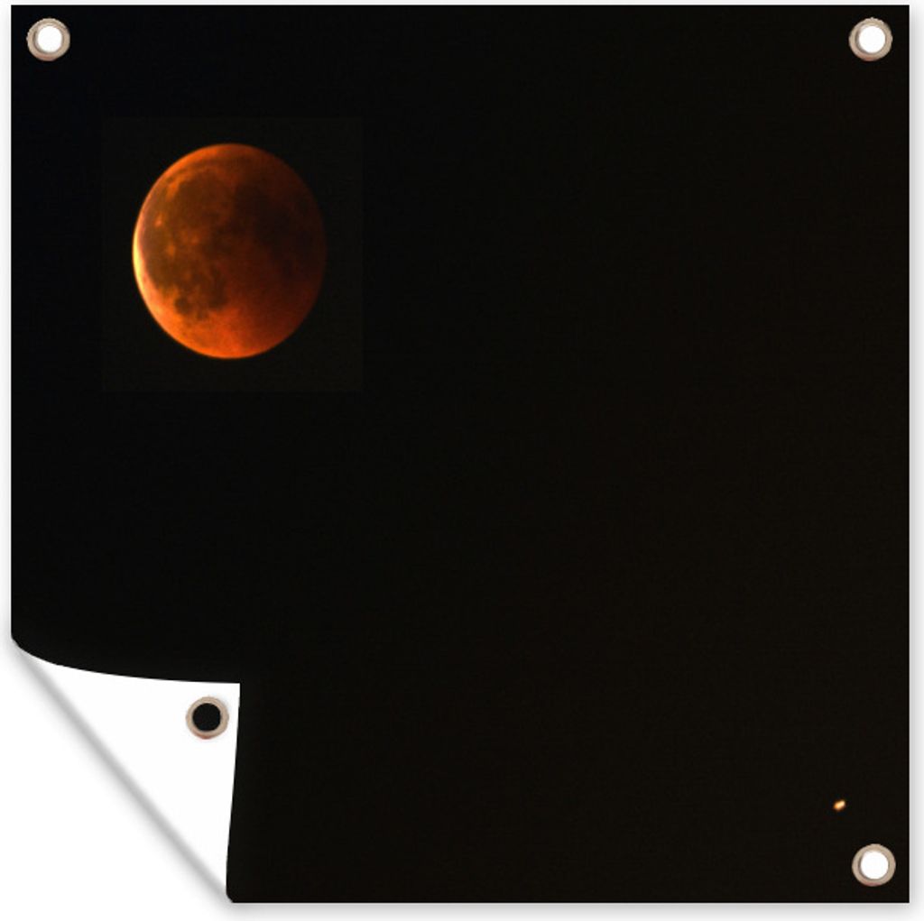 MuchoWow 80x60 cm Outdoor-Poster Gartendeko Sichtschutz Garten Poster für den Garten Der Planet Mars an einem dunklen Sternenhimmel