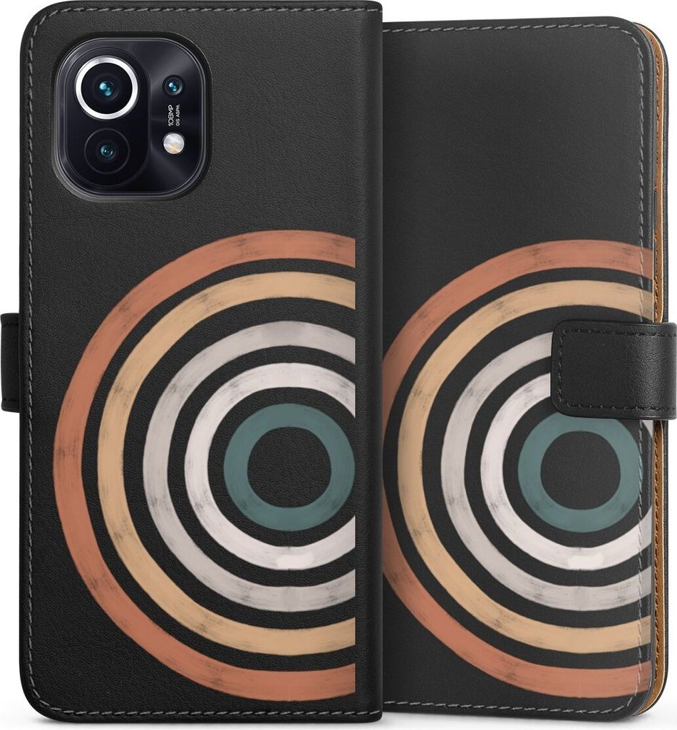 DeinDesign Klapphülle für Xiaomi Mi 11 Handytasche Lederhülle Tasche Kreise Regenbogen Wasserfarbe