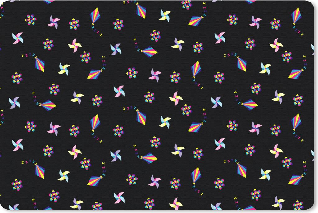 MuchoWow Schreibtischunterlage Regenbogen - Windmühle - Muster - Kinder 60x40 cm - XXL Mauspad - Großes Mauspad