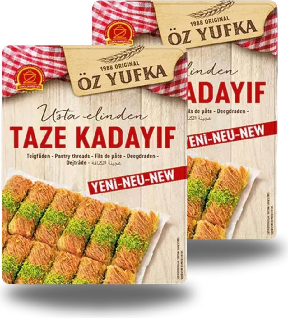 2x Öz-yufka Kadayif Teigfäden - 2x 400g frisches taze kadayıf - Engelshaar geeignet für pistazien Dubai Schokolade