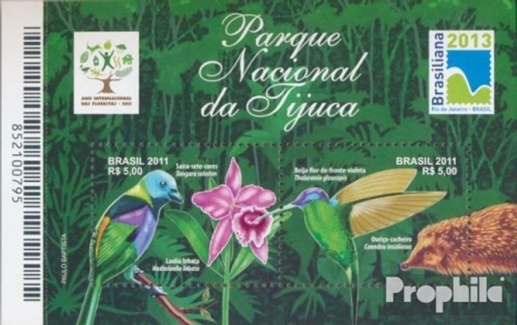 Briefmarken Brasilien 2011 Mi Block153 (kompl.Ausg.) postfrisch Nationalpark Tijuca