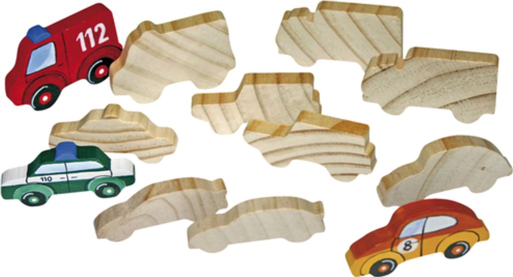EDUPLAY 210-056 Figure di legno dei veicoli, naturale, 12 Immagine del prodotto 