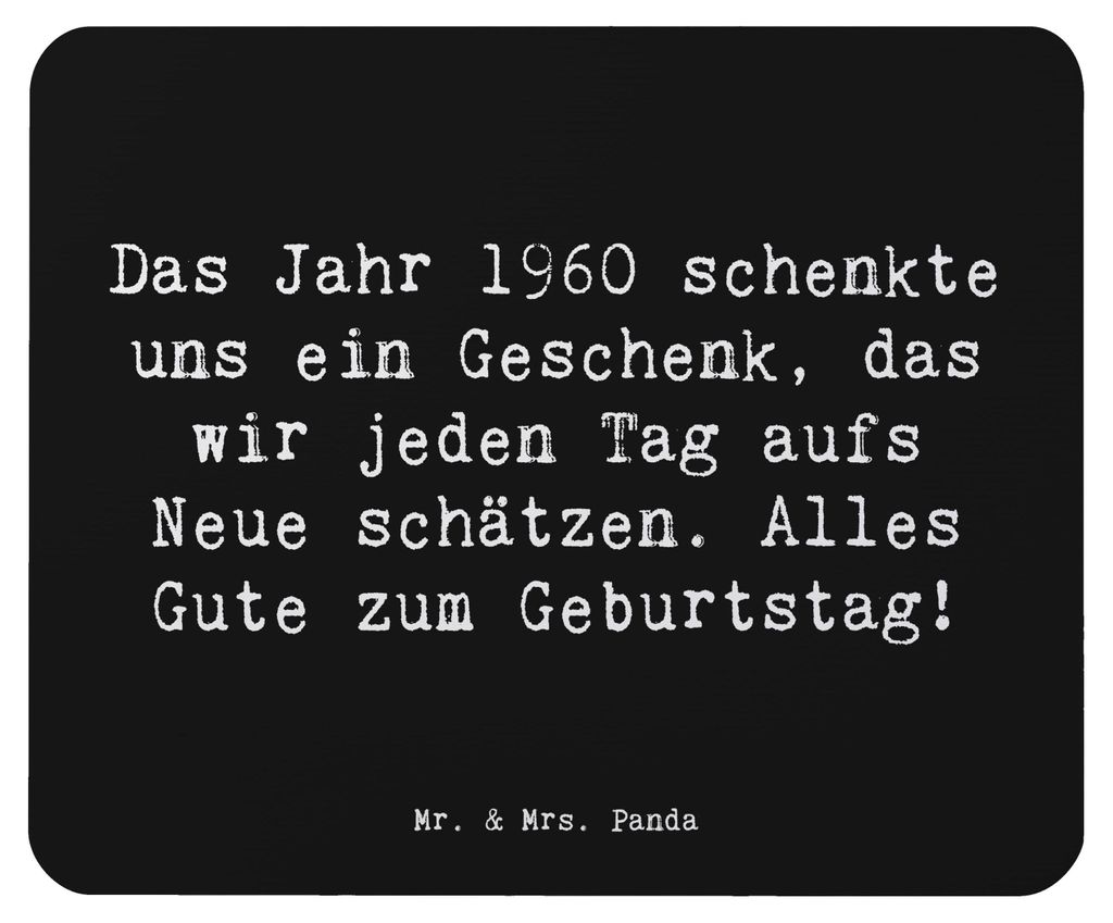Mr. & Mrs. Panda Mauspad Spruch 1960 Geburtstag - Schwarz - Geschenk, Meilensteine, computer, mausteppich, Erinnerungen, Alter, Jubiläum, Mouse Pa...