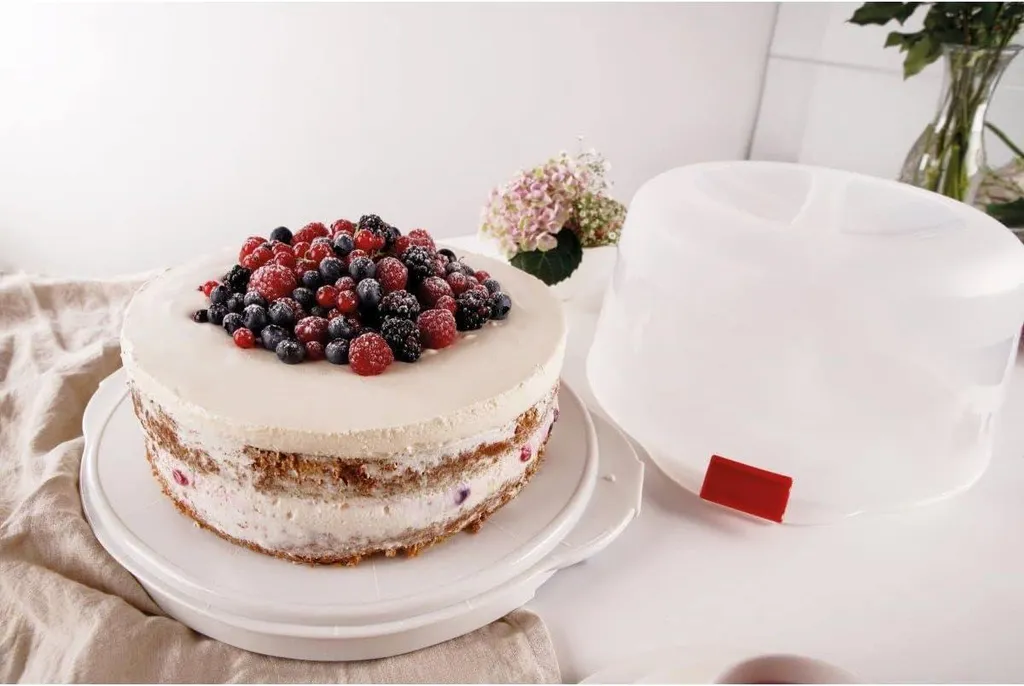 Porte-gâteau avec compartiment fraîcheur 3h pour tartes de 28 cm Ø