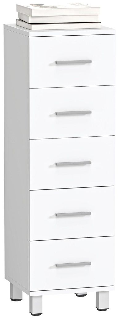 Badezimmerschrank Schmaler Badschrank mit 5 Schubladen Toilettenschrank für