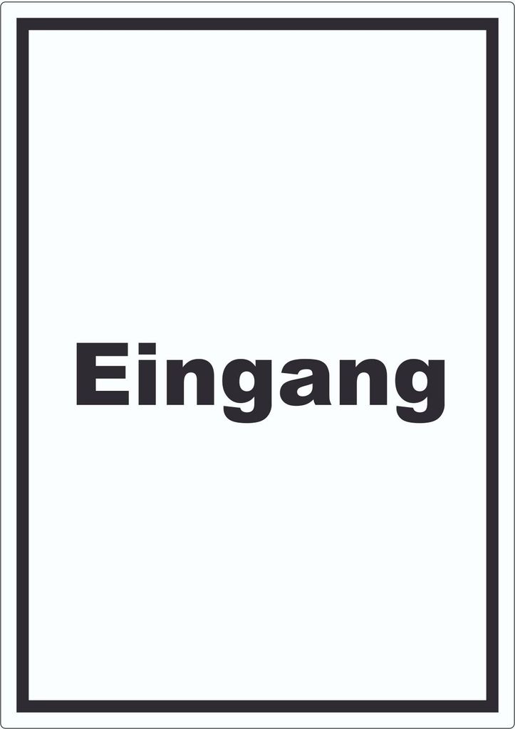 Eingang Aufkleber mit Text Zugang Eintritt hochkant A0 (841x1189mm)