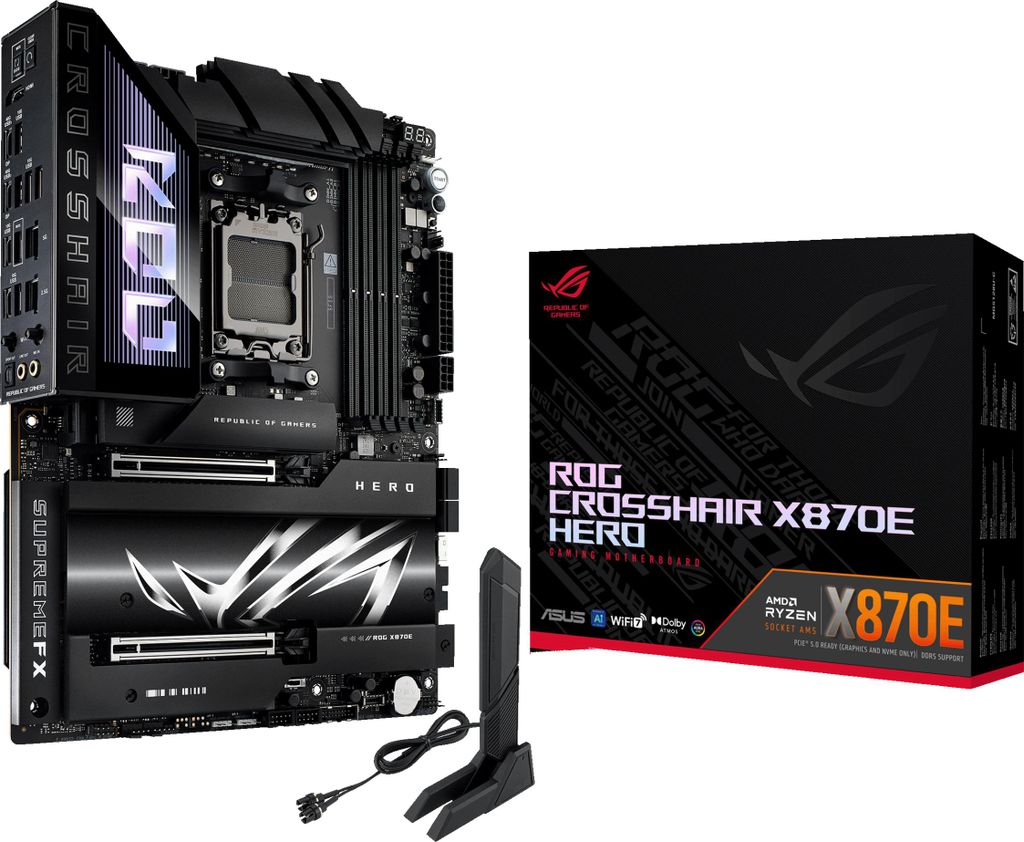 ASUS ROG CROSSHAIR X870E HERO AMD X870E Sockel AM5 ATX Produktbild 