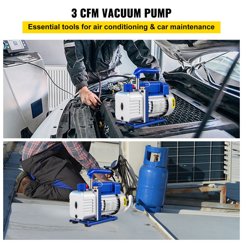 VEVOR vakuová pumpa 3CFM 1/4HP Vakuová pumpa 220 V Vakuová Obrázek produktu 2