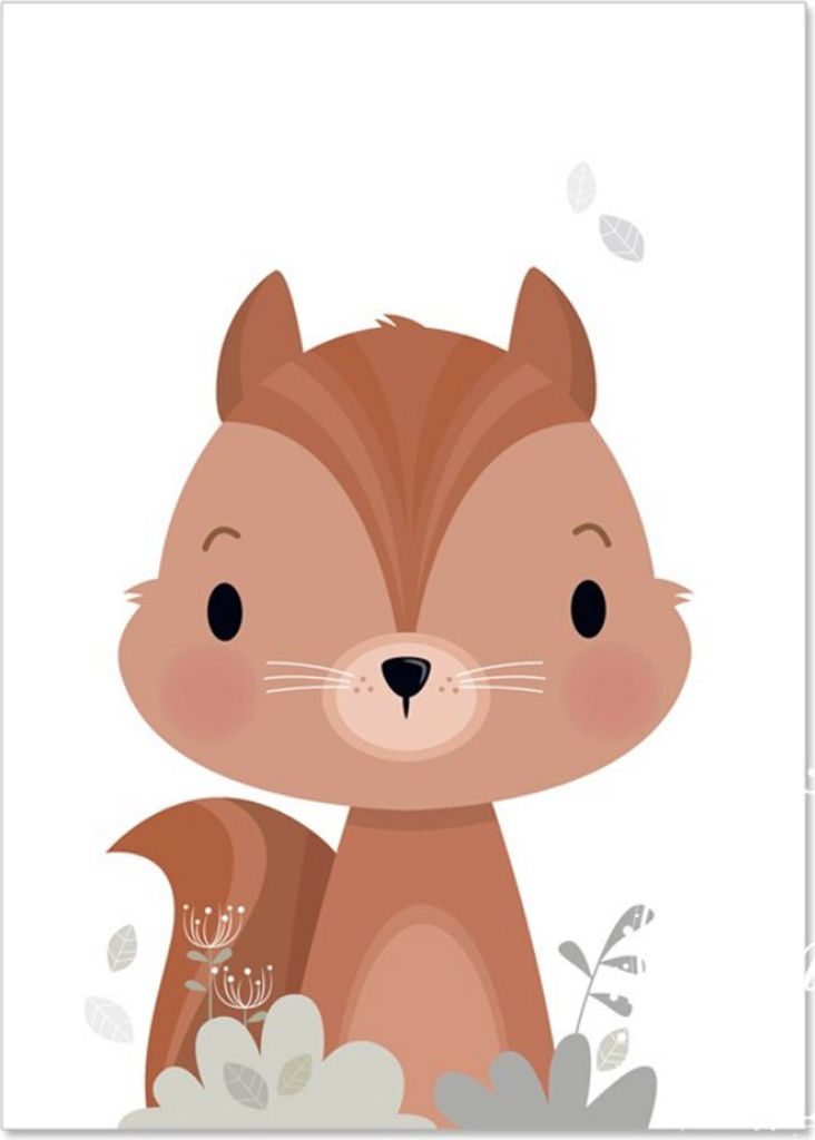 TPFLiving Kunstdruck LW-1321 (OHNE RAHMEN) Poster - Leinwand - Wandbild - Hochauflösender Giclée-Druck, langlebig und hochwertig - Bunte Tiere, R...