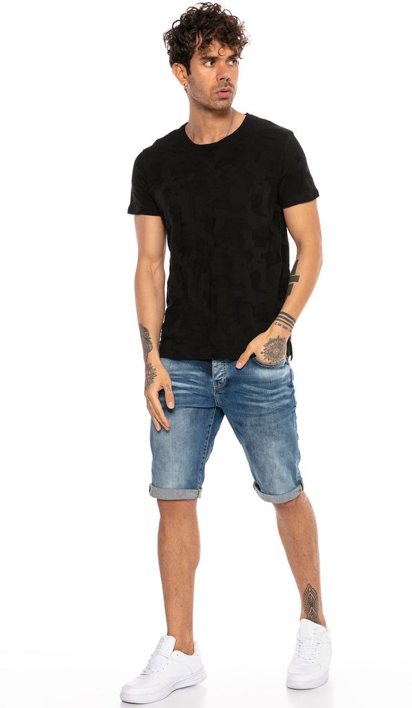 Red Bridge Herren T-Shirt Camouflage Structure Schwarz XL