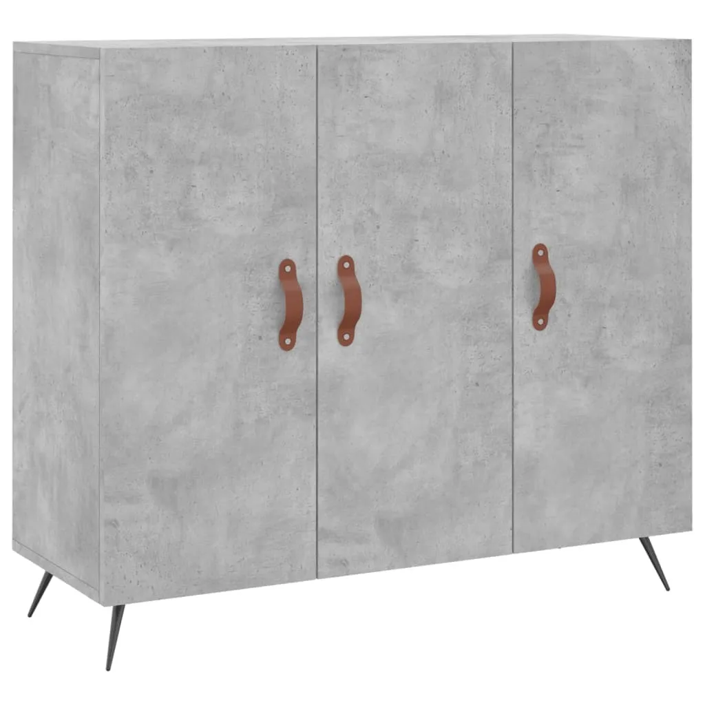 Buffet gris béton compact 90x34x80 cm idéal pour optimiser votre entrée