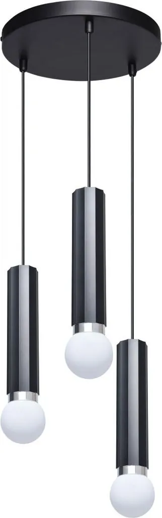 Lampadario Moderno Italux MACERA PND-33849-3R-BK | Design Triplo Nero