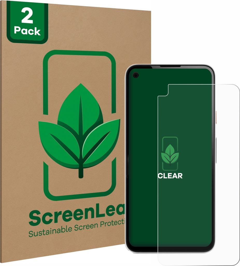 2x ScreenLeaf Schutzfolie für Google Pixel 4a nachhaltiger Displayschutz Display Schutz Folie Klar Transparent