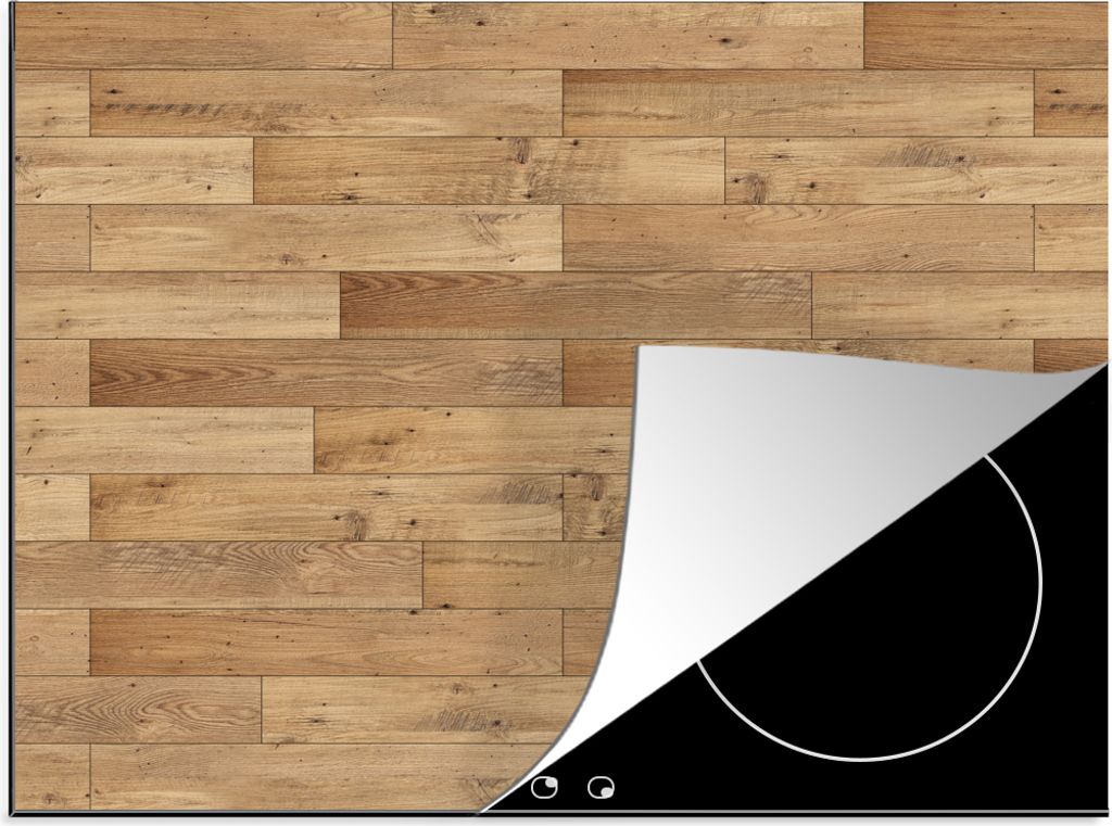 KitchenYeah Herdabdeckplatte Muster - Parkett - Muster , 59x51cm, Küche Deko, Ceranfeld Herdabdeckung, Abdeckplatte fùr Kochfeld