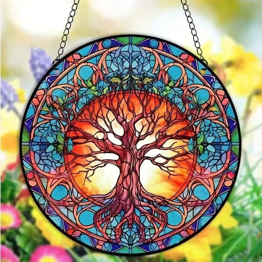 Sonnenfänger - Tree of Life/Typ8 im Buntglas-Stil KP31446
