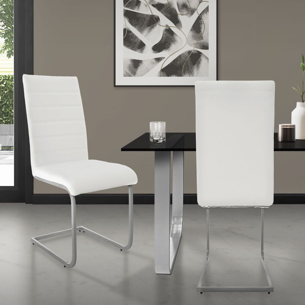 ML-Design 2er Set Esszimmerstuhl mit Rückenlehne, Weiß, aus Produktbild 