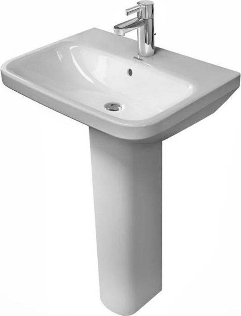 Duravit Waschtisch DURASTYLE mit Überlauf, Hahnlochbank, 600 x 440 mm, 1 Hahnloch weiß