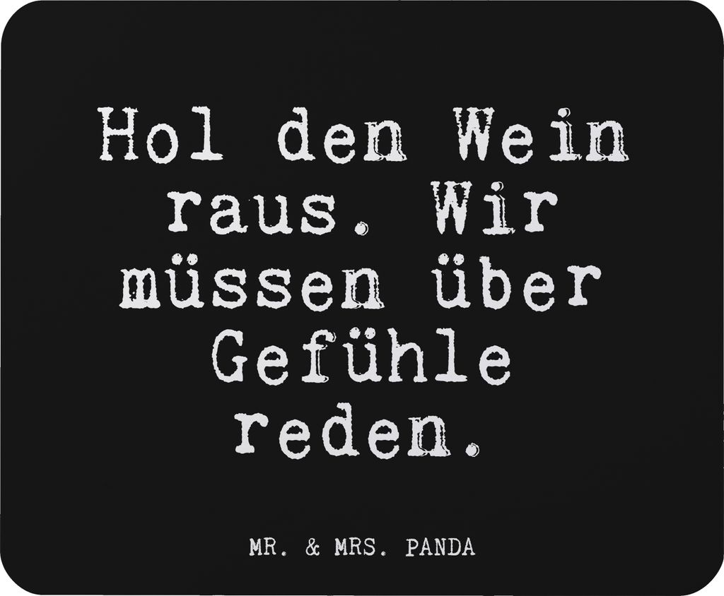 Mr. & Mrs. Panda Mouse Pad Hol den Wein raus.... - Schwarz Produktbild 