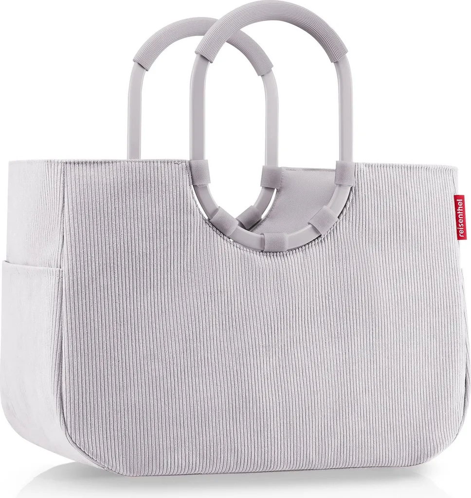 Grand Sac Shopper Loopshopper reisenthel en Velours Côtelé Gris Souris