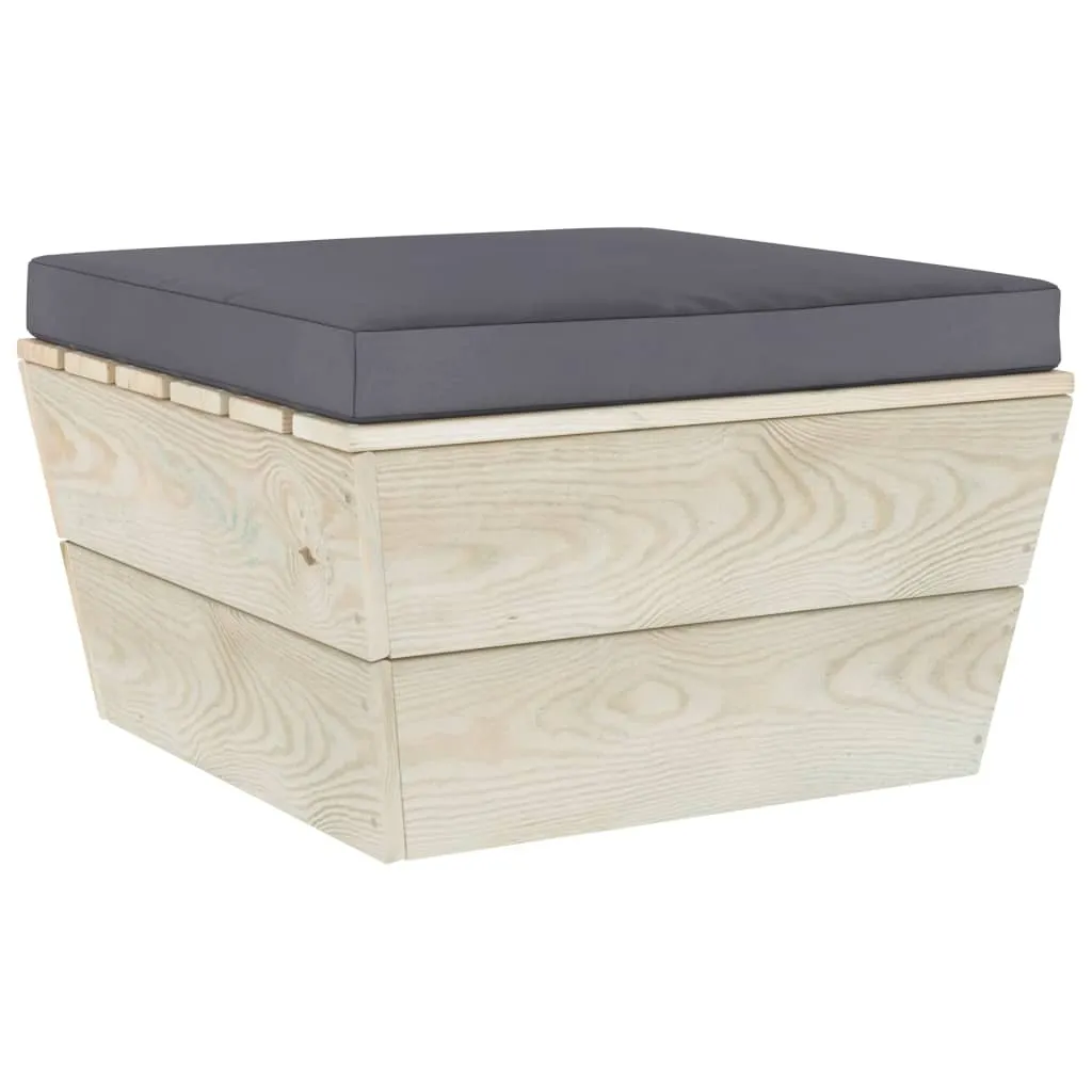 Sgabello Outdoor Pallet vidaXL: Design Abete e Cuscino Comfort