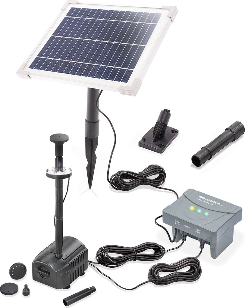 esotec Solar Teichpumpenset 6/230 LED mit 6,4V/4Ah Produktbild 