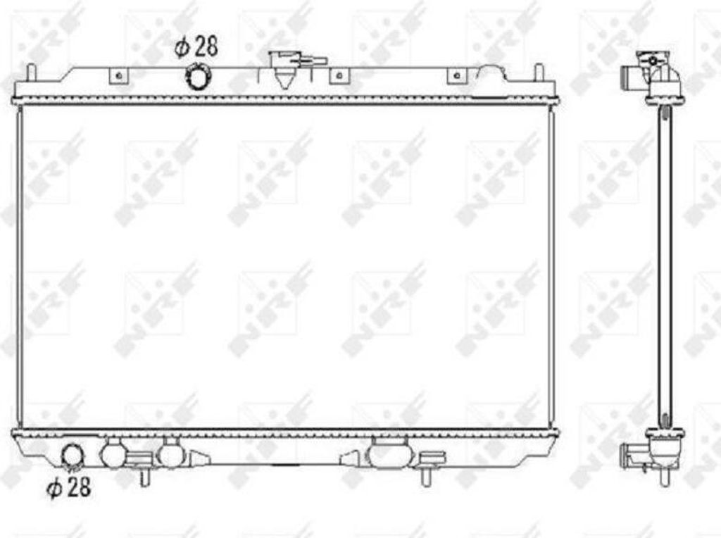Kühler Motor Kühlrippen gelötet 695 - 400 mm Alu NRF für u.a. NISSAN ALMERA