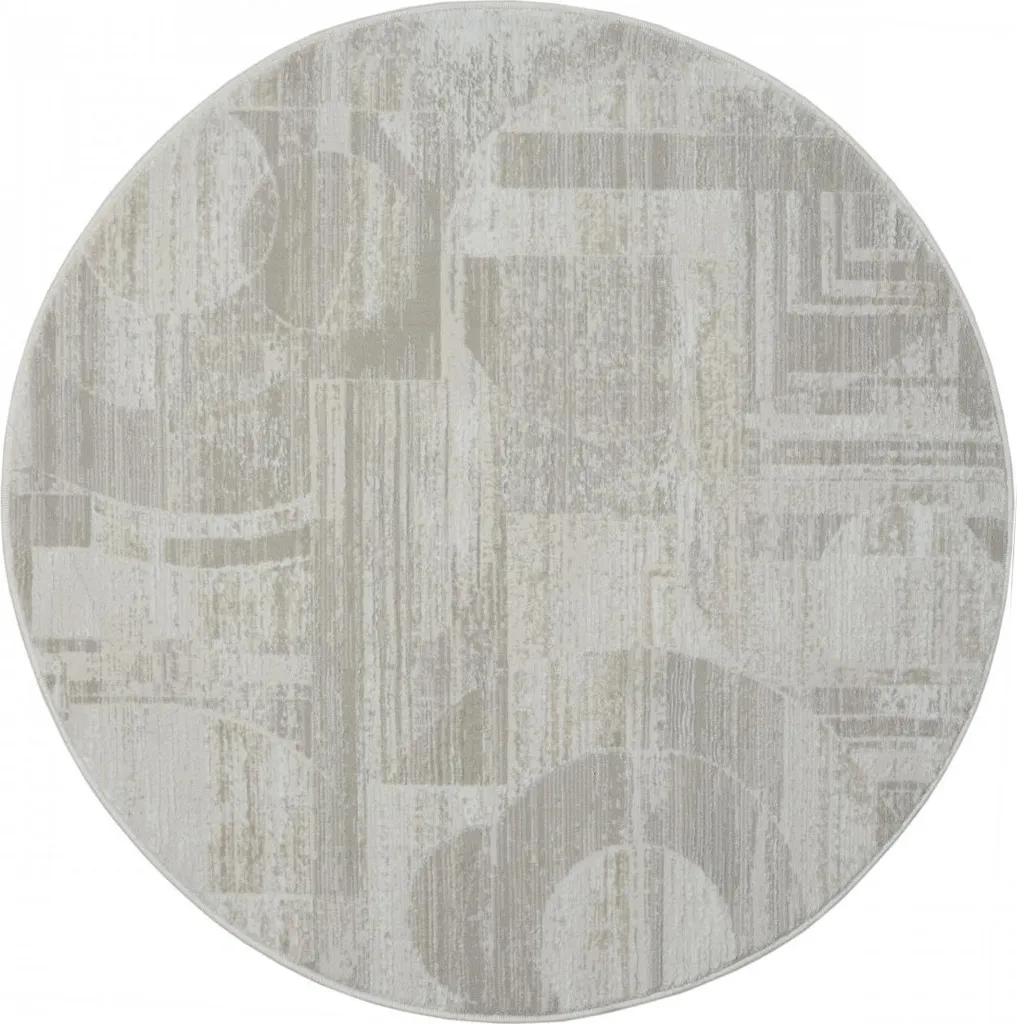 Tapis rond chambre enfant ou salon crème 120cm - My Circles CA60022 chic
