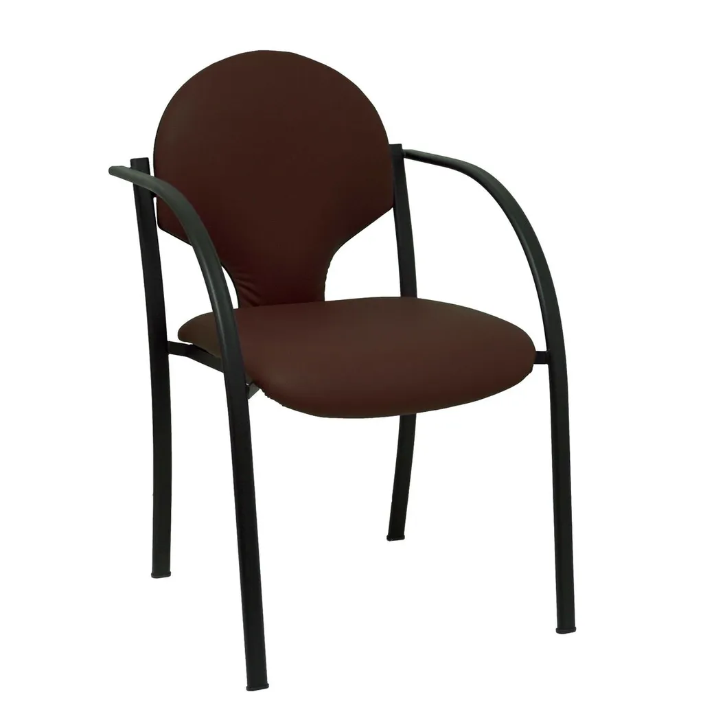 Set de 2 chaises de cuisine confortables simili cuir marron et noir