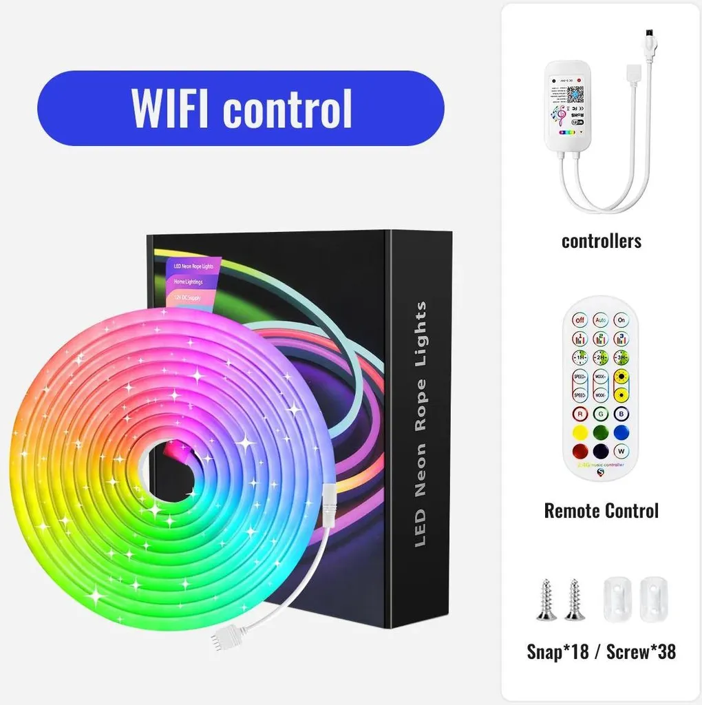 Néon LED Flexible Connecté WiFi 10m - Design Étanche et Contrôle Smart