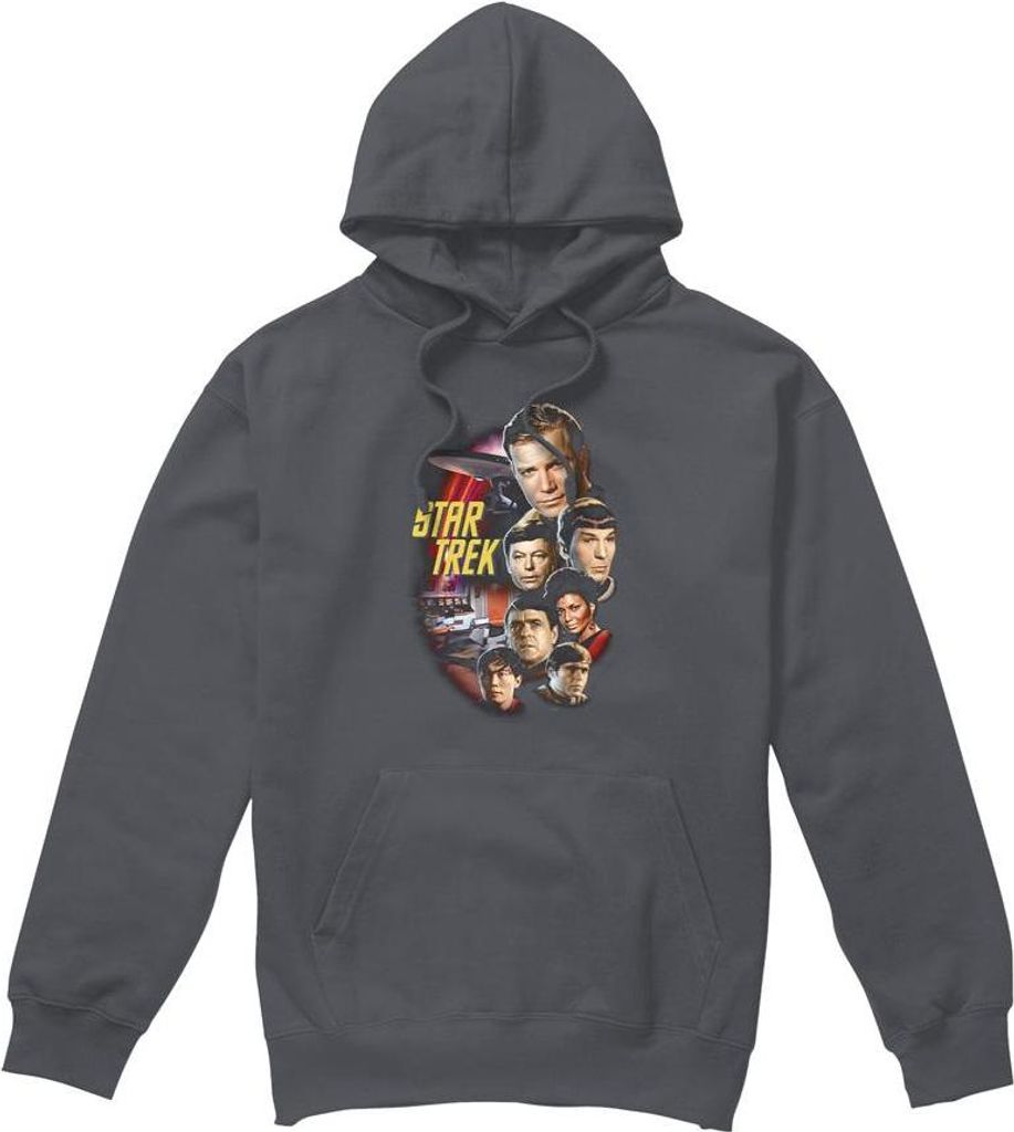Star Trek - "Classic Crew" Kapuzenpullover für Herren TV7380 (L) (Holzkohle)