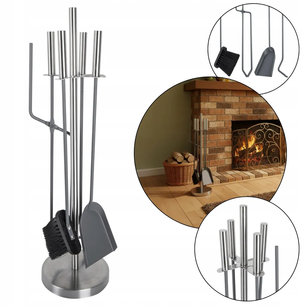 Équipement Cheminée Inox 5 Pièces pour Entretien Facile et Rangement