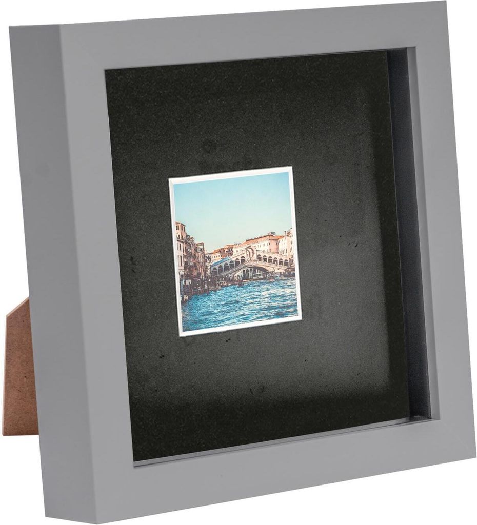 1x Grau 6" x 6" Acryl Schattenkastenrahmen - Schwarz 2" x 2" Montage - Tief Glas Foto Bild Blume Handwerk Speicher Wand Anzeige - Von Nicola Spring
