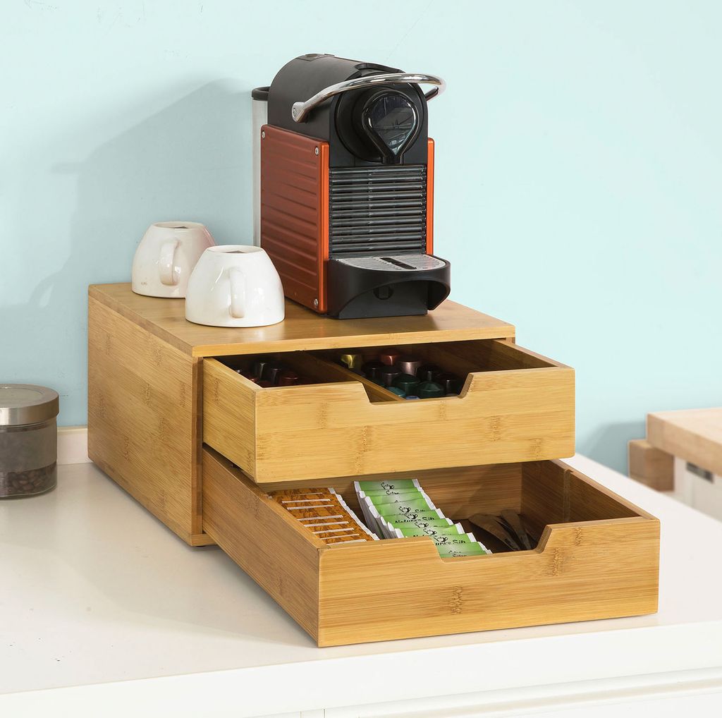 Masthome Portacapsule per Nespresso 60pz, Cassetto Porta Capsule per Nespresso con Cassetto in Metallo e Supporto per Macchina da Caffè, Cassett Porta Cialde Caffè per Cucina