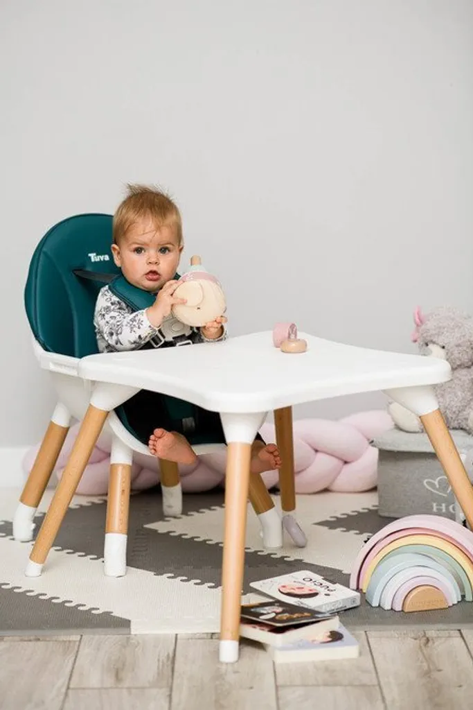 Seggiolone Design Scandinavo Caretero Tuva Verde Scuro 2in1 - 22