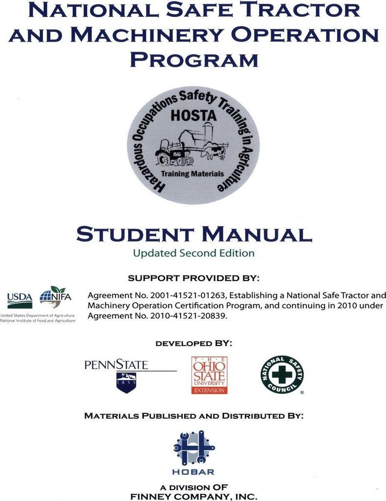 National Safety Tractor and Machinery Operation Program Student Manual