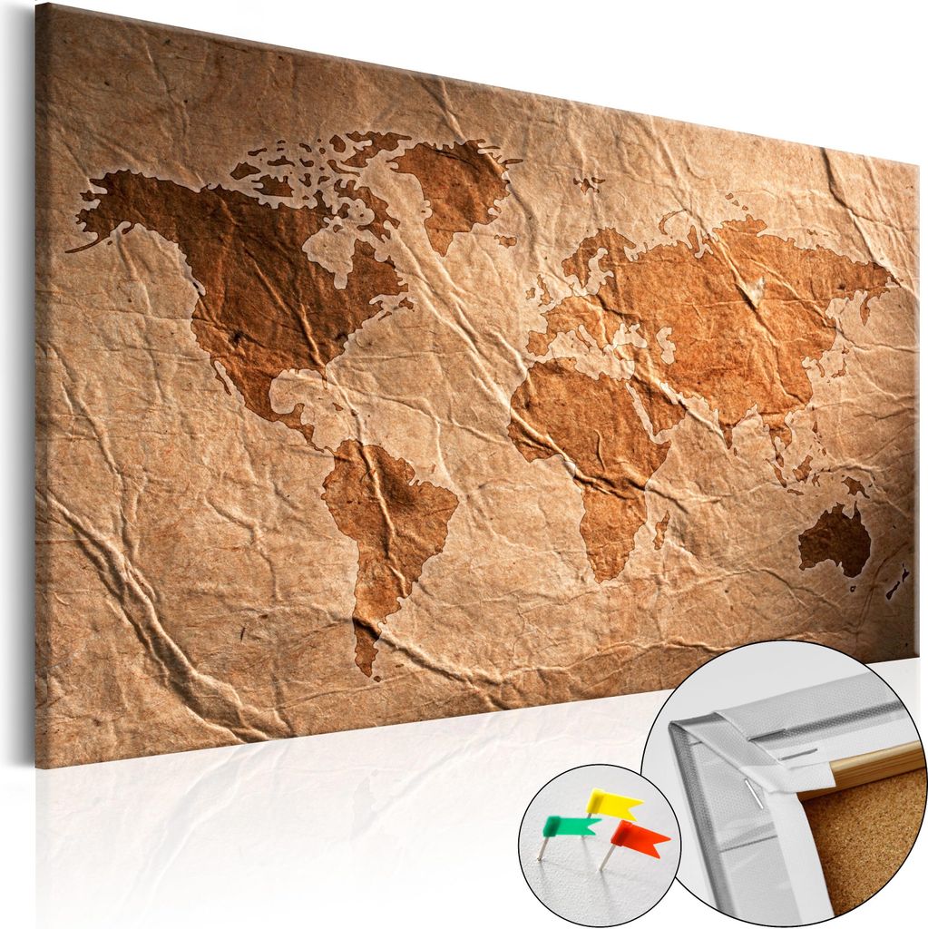 Vliesstoff Korkbild - Paper Map 60x40 cm Karten k-B-0017-p-a