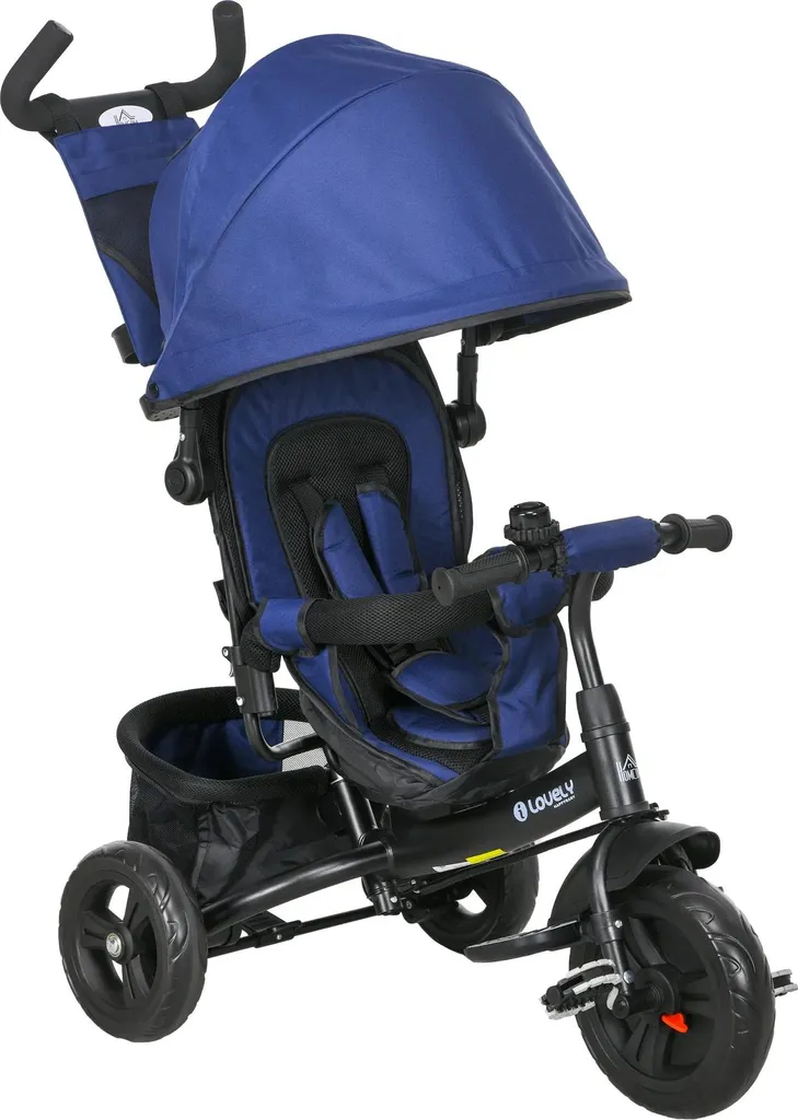 Tricycle bébé pliable 6-en-1 ultra résistant en acier avec sac de voyage