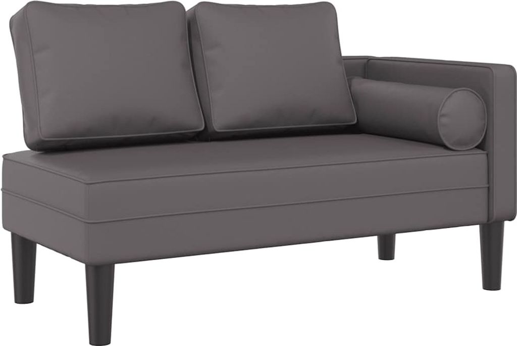 vidaXL Ležadlo s vankúšom Sivá umelá koža Obrázok produktu 