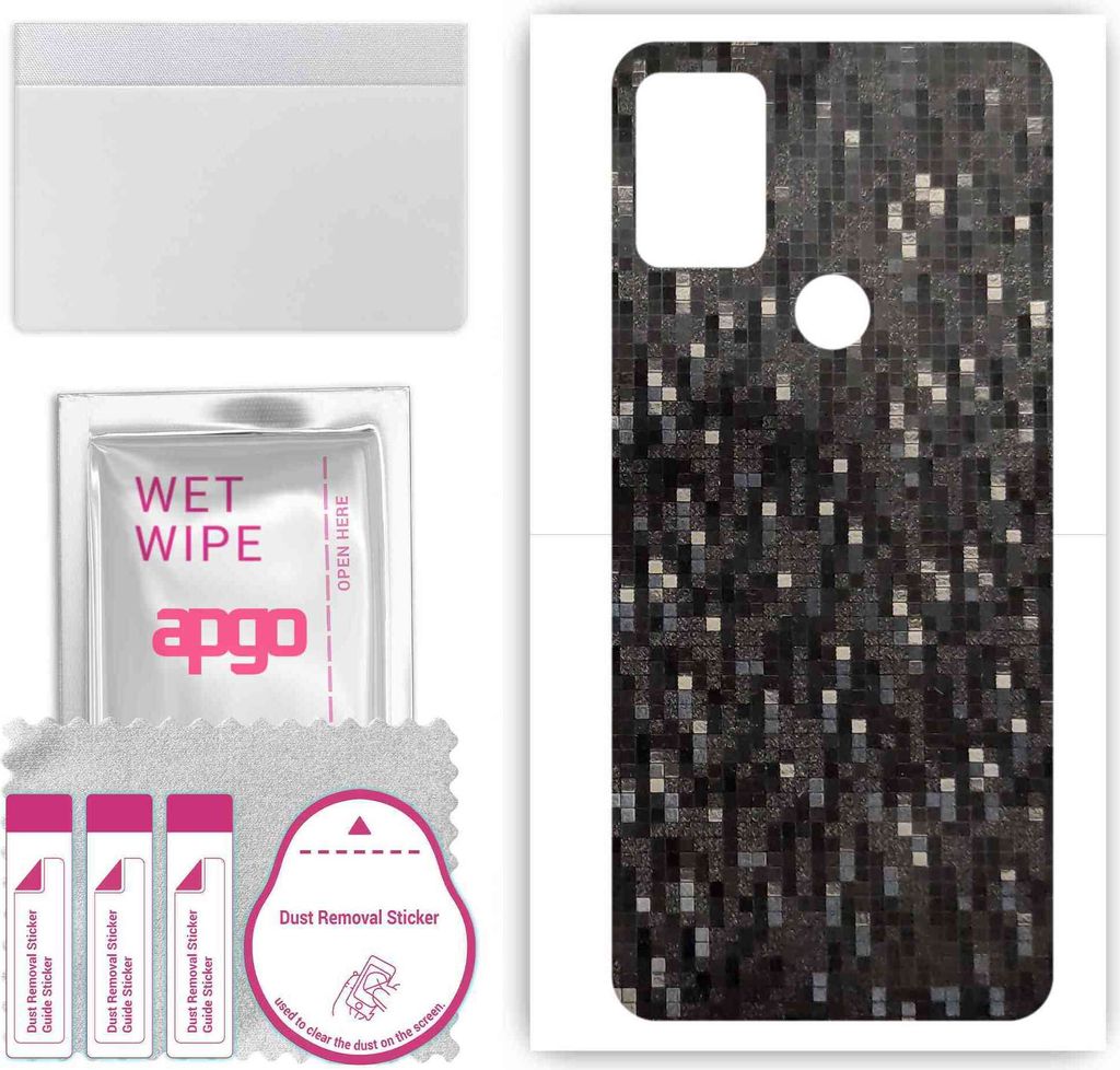 apgo Rückseite Schutzfolie, Skin, kompatibel mit Umidigi A7 pro, Hinten Displayschutzfolie aus Vinylfolie, kratzfest, einfache Montage - Carbon Bl...