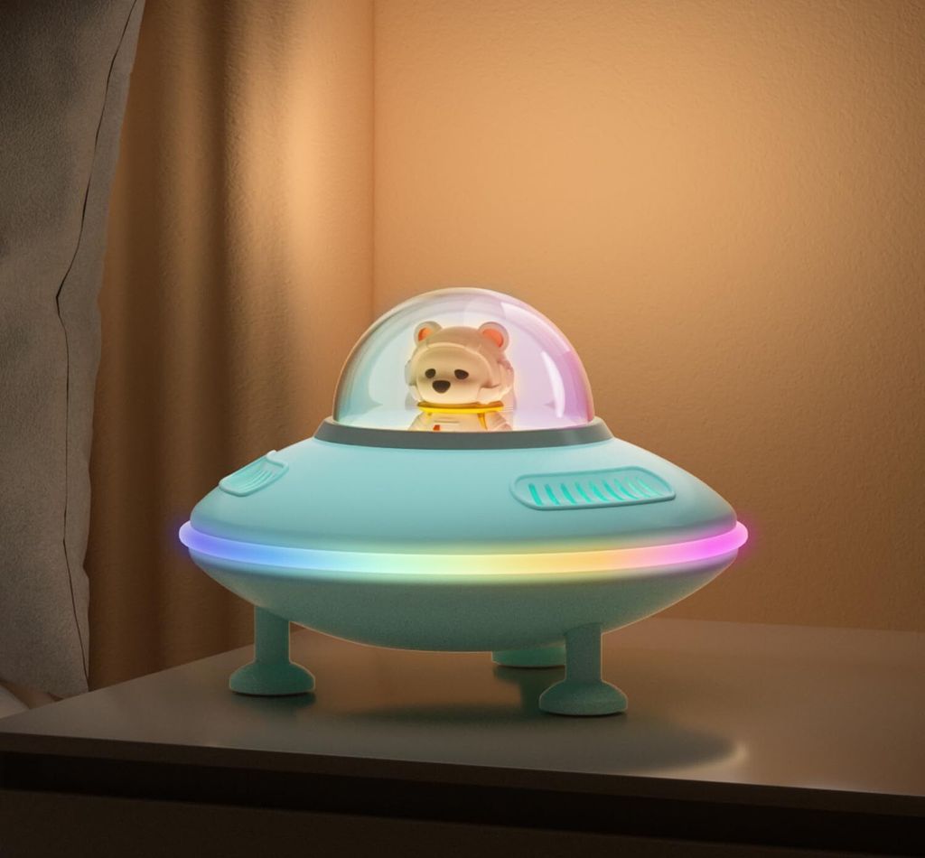 Bluetooth Lautsprecher Klein mit Licht, Coole Sachen Geschenke für Jungs, Musik Box RGB Lichter, Astronaut Raumfahrzeug Nachtlicht, Gaming Zimmer ...